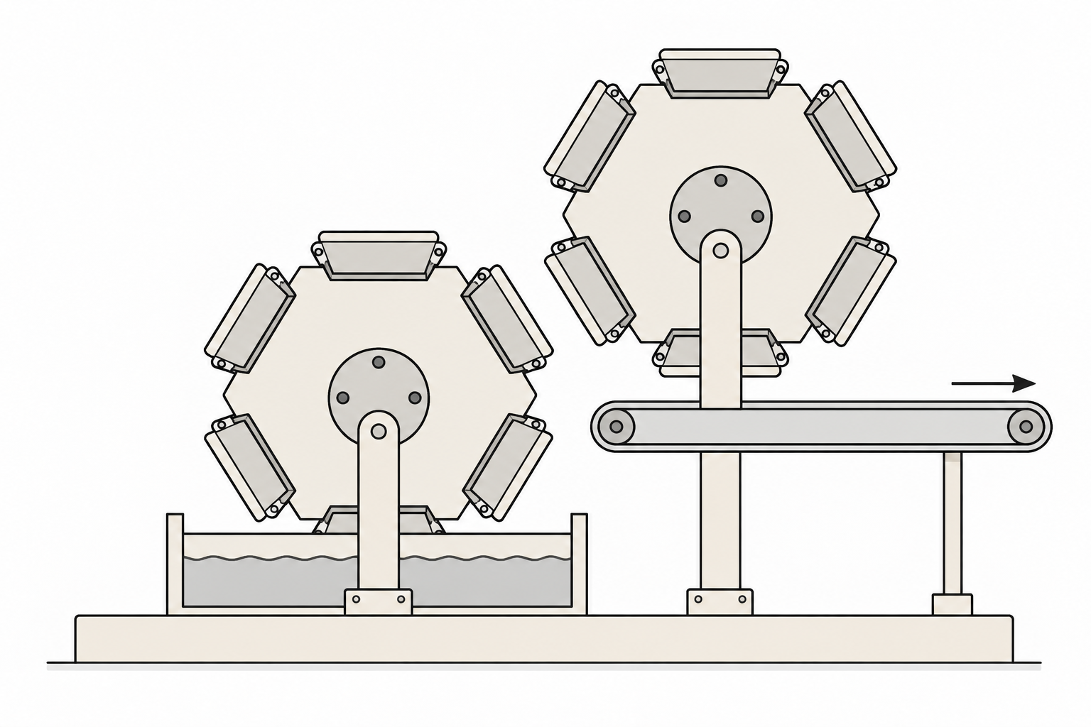 Double rotary molded fiber forming machine